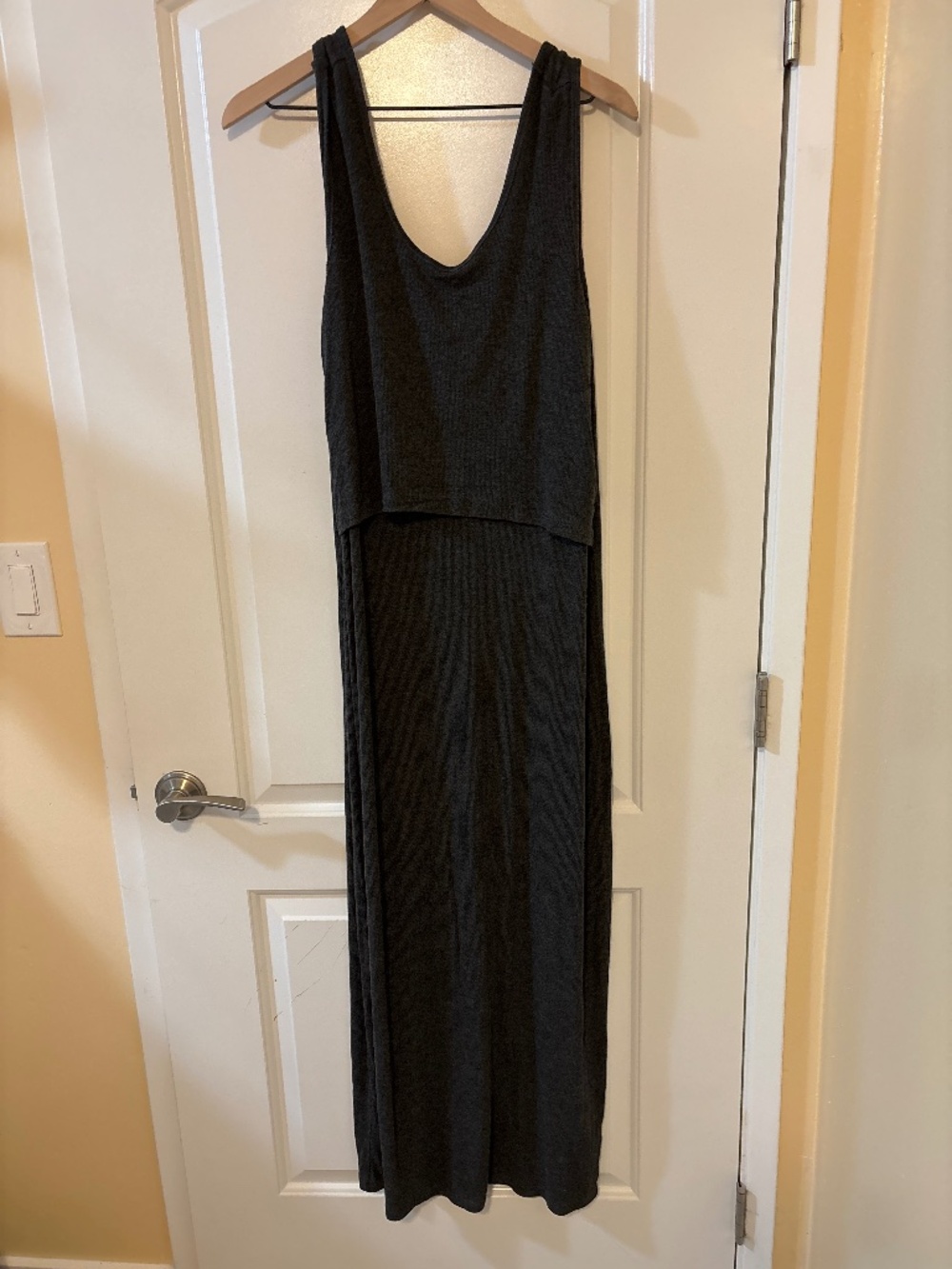 Maternity/Nursing Grey Maxi Dress